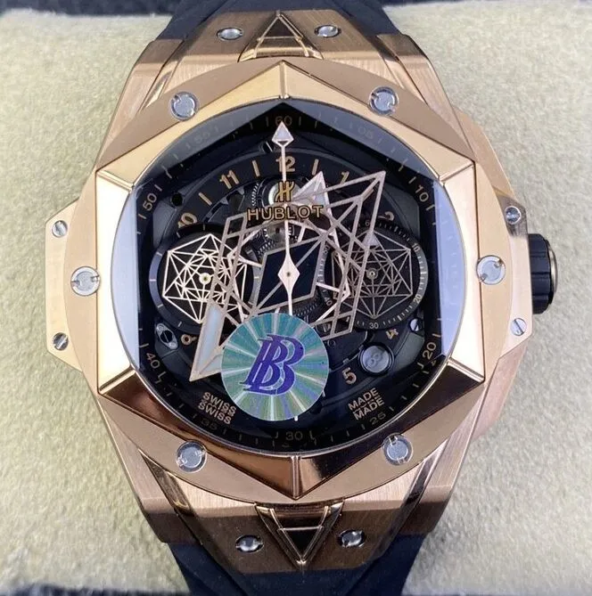 BBF Factory Hublot Big Bang Sang Bleu II 418.OX.1108.RX.MXM19 Gold Watch