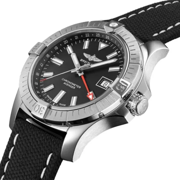 Breitling Avenger Men Automatic Black Leather Watch A32397101B1X1