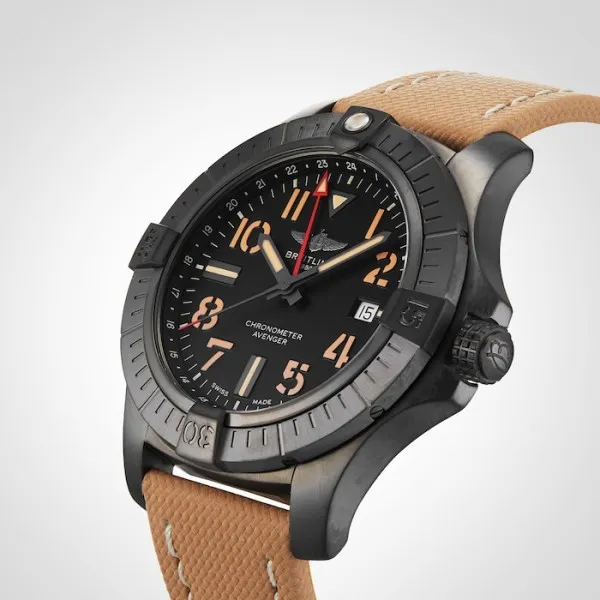 Breitling Avenger Men Automatic Black Leather Watch V32395101B1X2