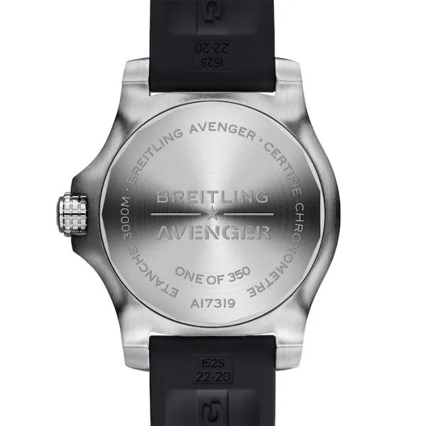 Breitling Avenger Men Automatic Black Rubber Watch A173192A1B1S1 - Photo 3
