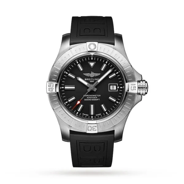 Breitling Avenger Men Automatic Black Rubber Watch A173192A1B1S1 - Photo 4
