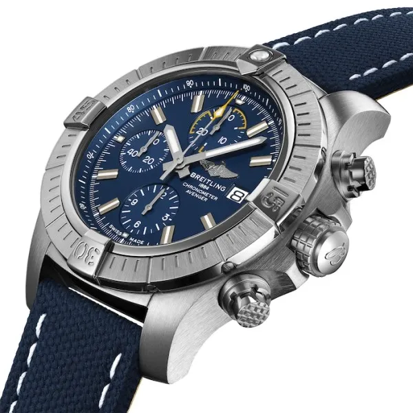 Breitling Avenger Men Automatic Blue Leather Watch A13317101C1X2 photo 3