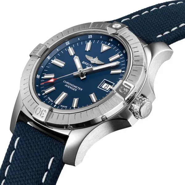 Breitling Avenger Men Automatic Blue Leather Watch A17318101C1X2