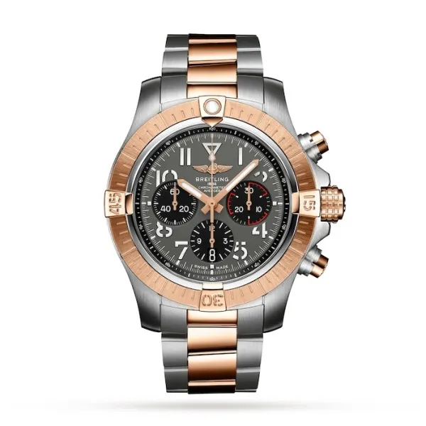 Breitling Avenger Men Automatic Grey Stainless Steel &amp;amp; 18K Red Gold Watch UB01821A1B1U1 photo 3
