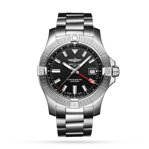 Breitling Aviation Men Automatic Grey Calf Watch RB04451A1B1X1