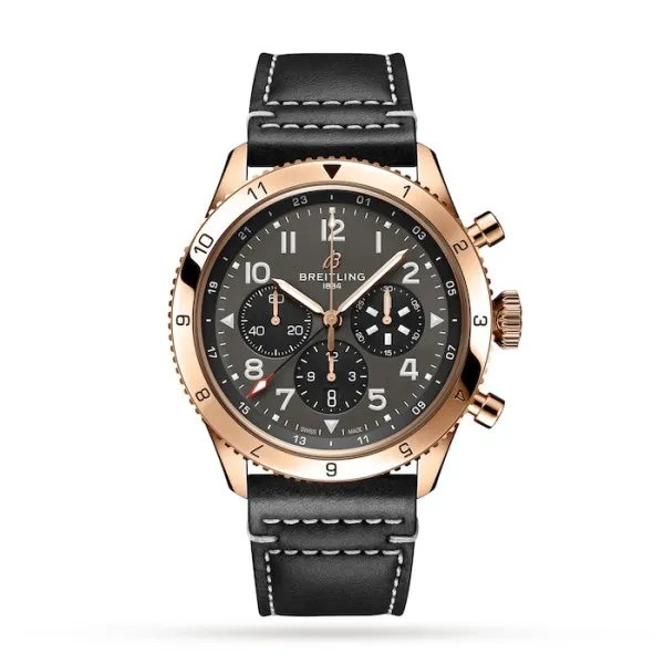 Breitling Aviation Men Automatic Grey Calf Watch RB04451A1B1X1 photo 2
