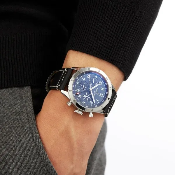 Breitling Aviator 8 Men Automatic Blue Leather Watch AB04451A1C1X1 photo 3