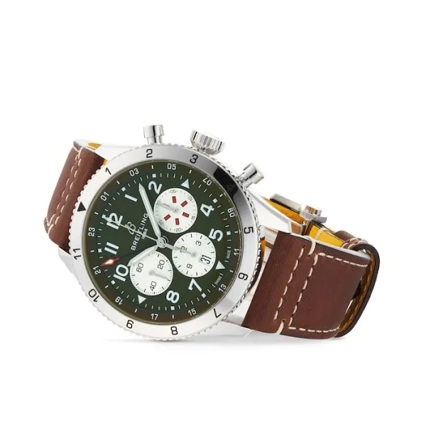 Breitling Aviator 8 Men Automatic Green Leather Watch AB04452A1L1X1 photo 2