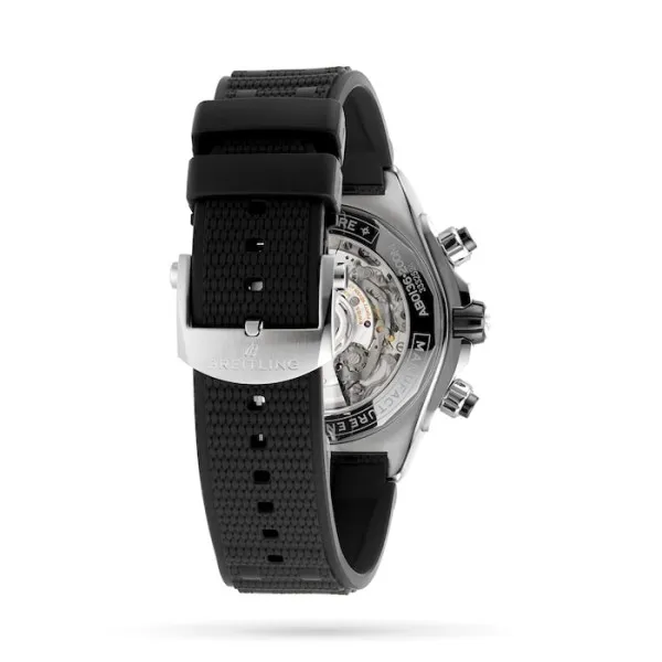 Breitling Chronomat Men Automatic Black Rubber Watch AB0136251B1S1
