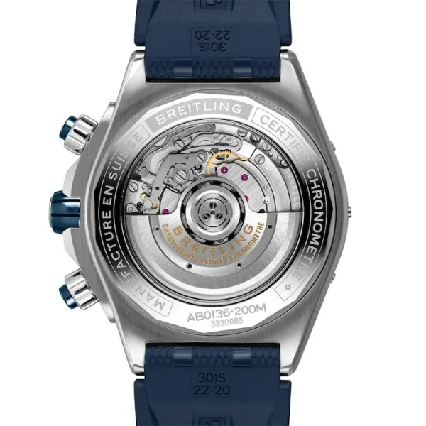 Breitling Chronomat Men Automatic Blue Rubber Watch AB0136161C1S1 photo 2