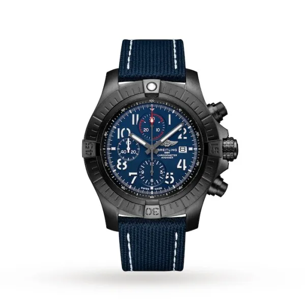 Breitling Chronomat Men Automatic Blue Rubber Watch PB0136251C1S1