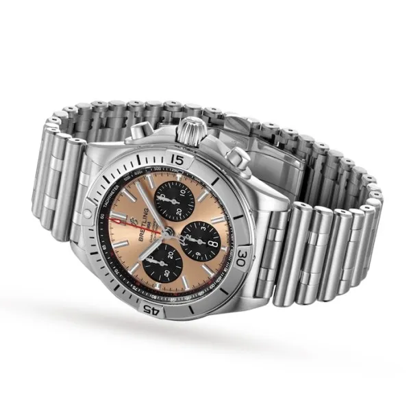 Breitling Chronomat Men Automatic Gold Stainless Steel Watch AB0134101K1A1 photo 4