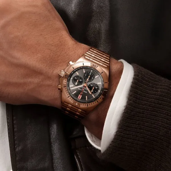 Breitling Chronomat Men Automatic Grey 18ct Rose Gold Watch RB0134101B1R1 photo 3