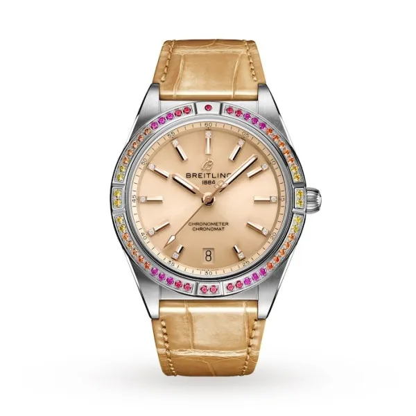 Breitling Chronomat Women Automatic Beige Alligator Watch A10380611A1P1 photo 2