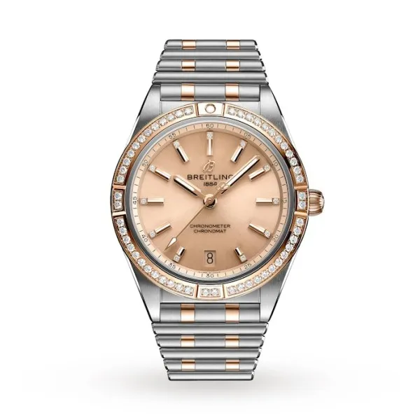 Breitling Chronomat Women Automatic Copper Stainless Steel &amp;amp; 18ct Rose Gold Watch U10380591K1U1 photo 2