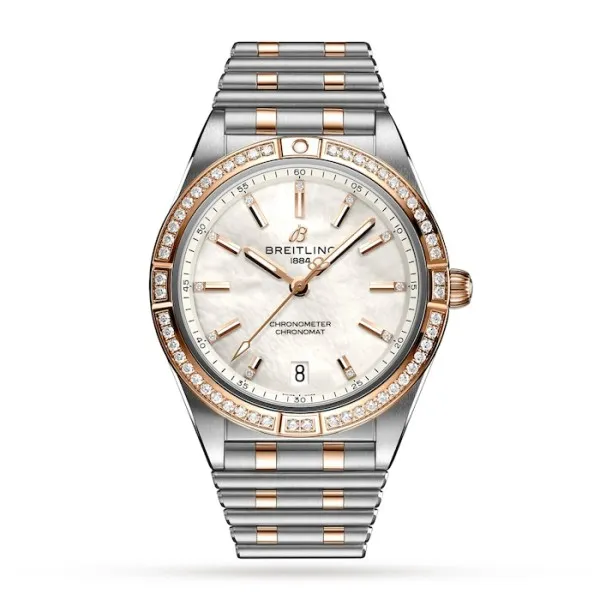 Breitling Chronomat Women Automatic Mother of Pearl Stainless Steel &amp;amp; 18ct Rose Gold Watch U10380591A2U1 - Photo 3