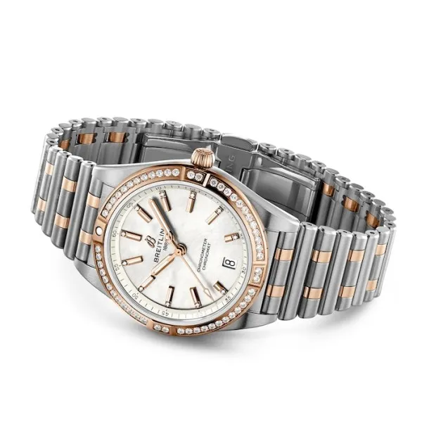 Breitling Chronomat Women Automatic Mother of Pearl Stainless Steel &amp;amp; 18ct Rose Gold Watch U10380591A2U1