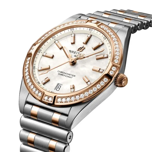 Breitling Chronomat Women Automatic Mother of Pearl Stainless Steel &amp;amp; 18ct Rose Gold Watch U77310591A2U1 photo 2