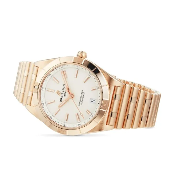 Breitling Chronomat Women Automatic Silver 18ct Rose Gold Watch R10380101A1R1 photo 2