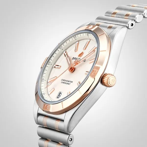 Breitling Chronomat Women Automatic Silver Stainless Steel &amp;amp; 18ct Rose Gold Watch U10380101A1U1 - Photo 2