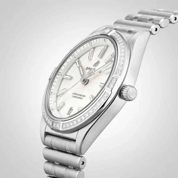Breitling Chronomat Women Automatic Silver Stainless Steel Watch A10380591A1A1 photo 3