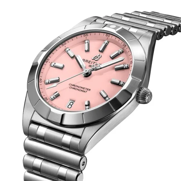 Breitling Chronomat Women Quartz Pink Stainless Steel Watch A77310101K1A1 photo 3