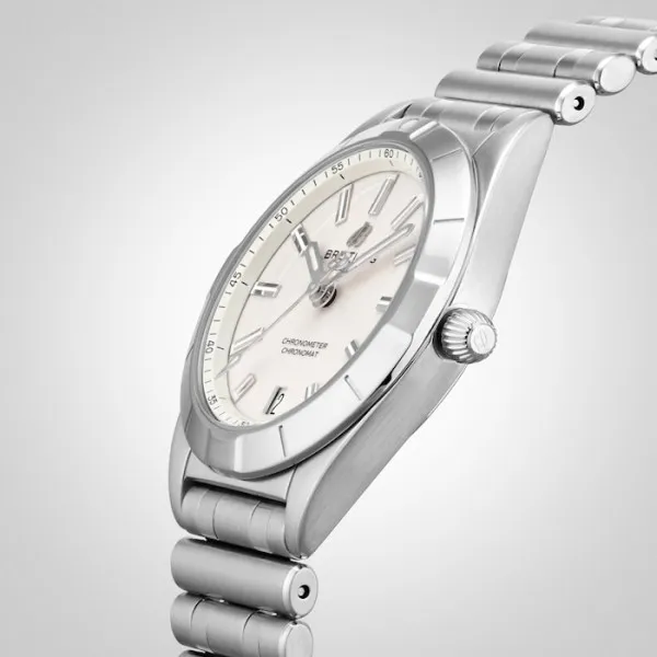 Breitling Chronomat Women Quartz Silver Stainless Steel Watch A77310101A2A1