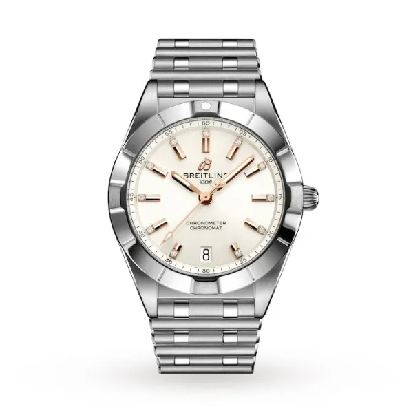 Breitling Chronomat Women Quartz Silver Stainless Steel Watch A77310101A3A1 photo 5