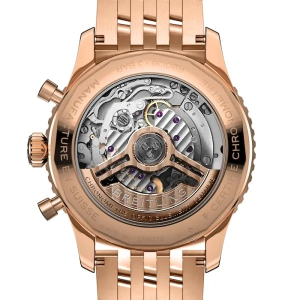 Breitling Navitimer Men Automatic Black 18ct Rose Gold Watch RB0138211B1R1 photo 4
