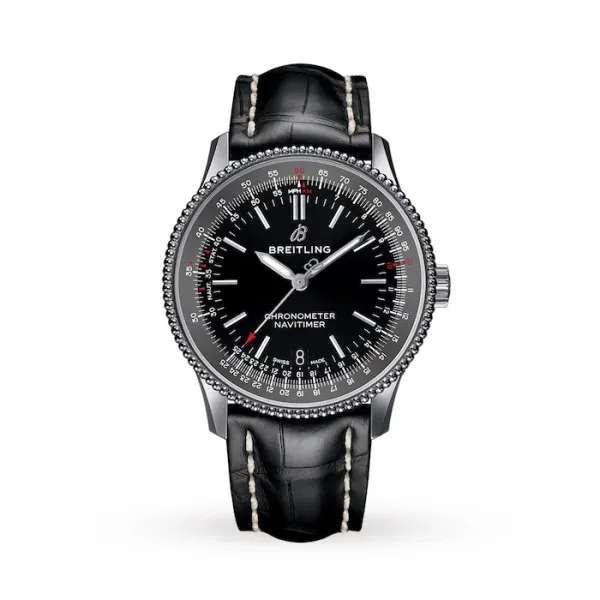 Breitling Navitimer Men Automatic Black Alligator Watch A17325241B1P1