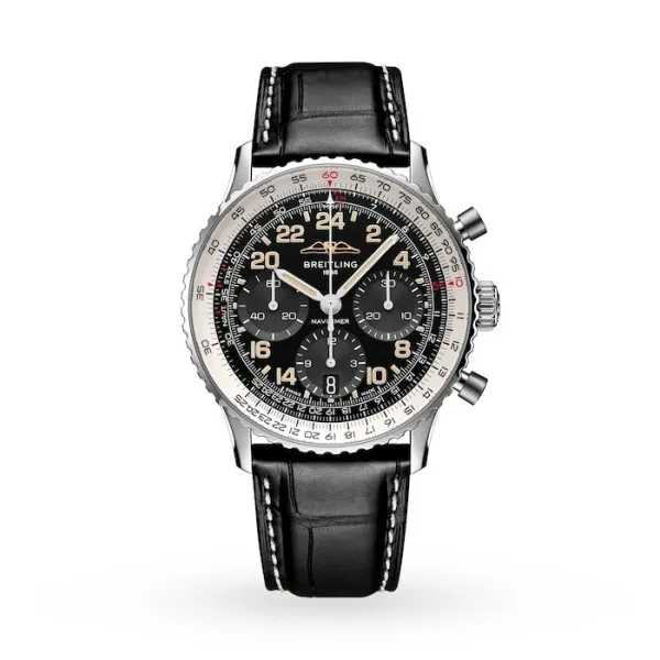 Breitling Navitimer Men Automatic Black Crocodile Watch PB02301A1B1P1 - Photo 3