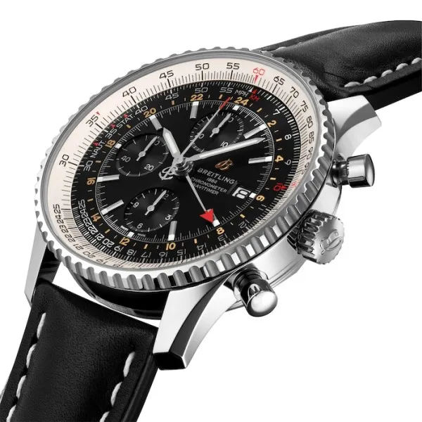 Breitling Navitimer Men Automatic Black Leather Watch A24322121B2X1 photo 2