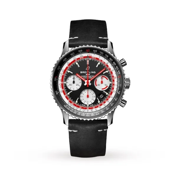 Breitling Navitimer Men Automatic Black Leather Watch AB01211B1B1X2 photo 2