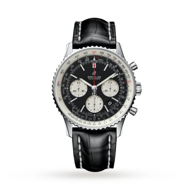 Breitling Navitimer Men Automatic Black Leather Watch AB0121211B1P1 - Photo 4