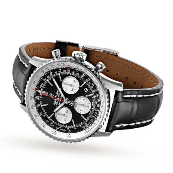 Breitling Navitimer Men Automatic Black Leather Watch AB0121211B1P1 photo 3