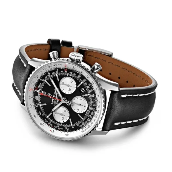 Breitling Navitimer Men Automatic Black Leather Watch AB0121211B1X1 - Photo 4