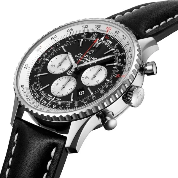Breitling Navitimer Men Automatic Black Leather Watch AB0127211B1X1 photo 2