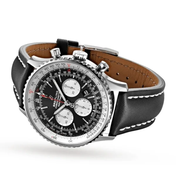 Breitling Navitimer Men Automatic Black Leather Watch AB0127211B1X1 photo 3
