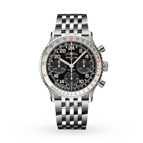 Breitling Navitimer Men Automatic Black Stainless Steel Watch PB02301A1B1A1