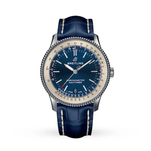 Breitling Navitimer Men Automatic Blue Alligator Watch A17325211C1P3 - Photo 3