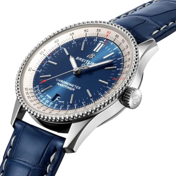 Breitling Navitimer Men Automatic Blue Alligator Watch A17325211C1P3 photo 2