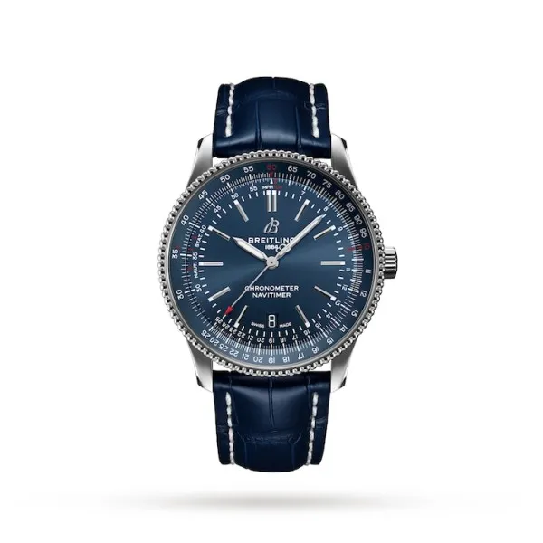 Breitling Navitimer Men Automatic Blue Alligator Watch A17326161C1P3 - Photo 4