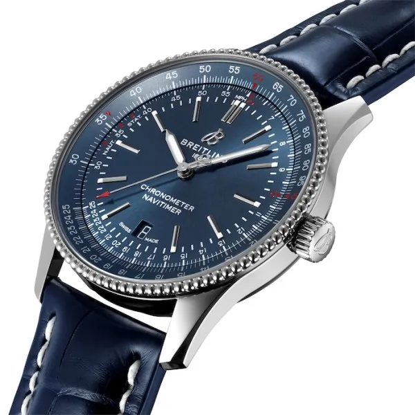 Breitling Navitimer Men Automatic Blue Alligator Watch A17326161C1P3 photo 2