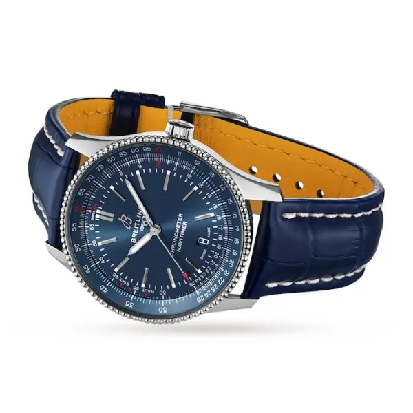 Breitling Navitimer Men Automatic Blue Alligator Watch A17326161C1P3 photo 3