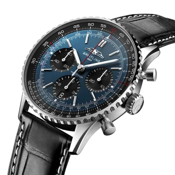 Breitling Navitimer Men Automatic Blue Alligator Watch AB0139241C1P1 photo 2