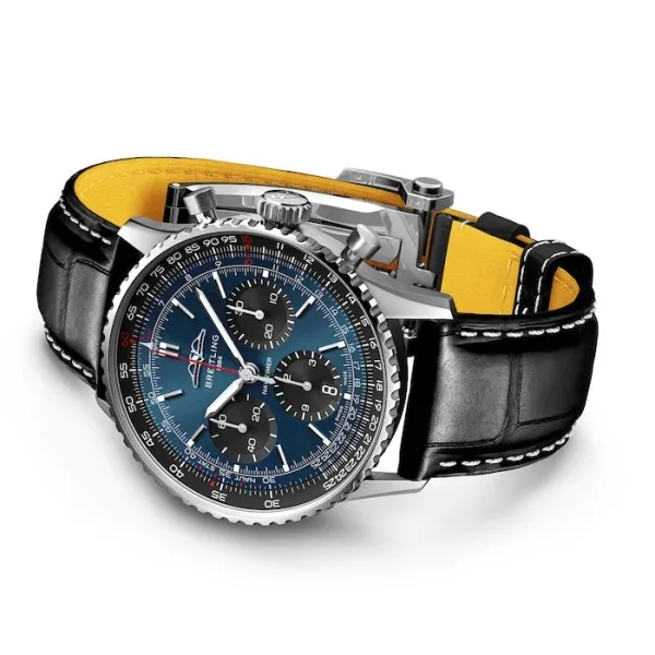 Breitling Navitimer Men Automatic Blue Alligator Watch AB0139241C1P1 photo 4