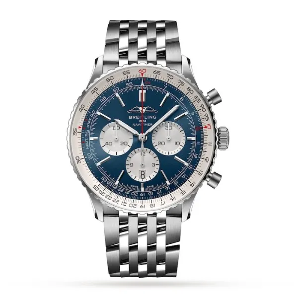 Breitling Navitimer Men Automatic Blue Stainless Steel Watch AB0137211C1A1
