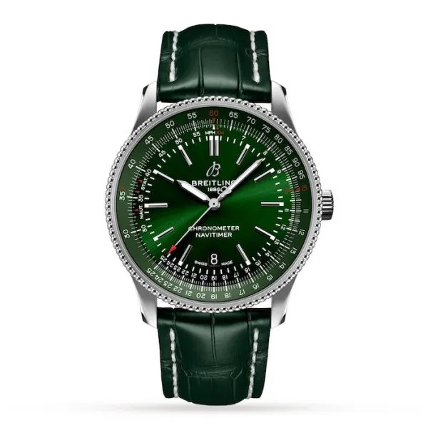 Breitling Navitimer Men Automatic Green Alligator Watch A17326361L1P2 - Photo 4