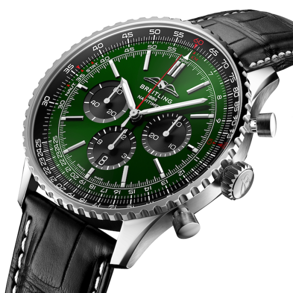 Breitling Navitimer Men Automatic Green Alligator Watch AB0137241L1P1 photo 2