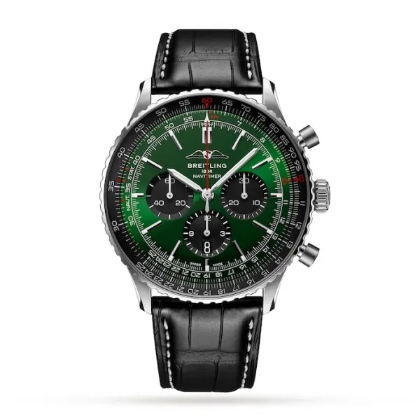 Breitling Navitimer Men Automatic Green Alligator Watch AB0137241L1P1 photo 3